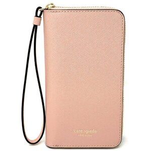 Kate Spade New York Cameron Zip Leather Wristlet for iPhone Xs Max (Warmvellum)
